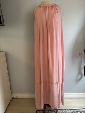 Italian Flowing sleeveless Maxi dress in Blush Pink